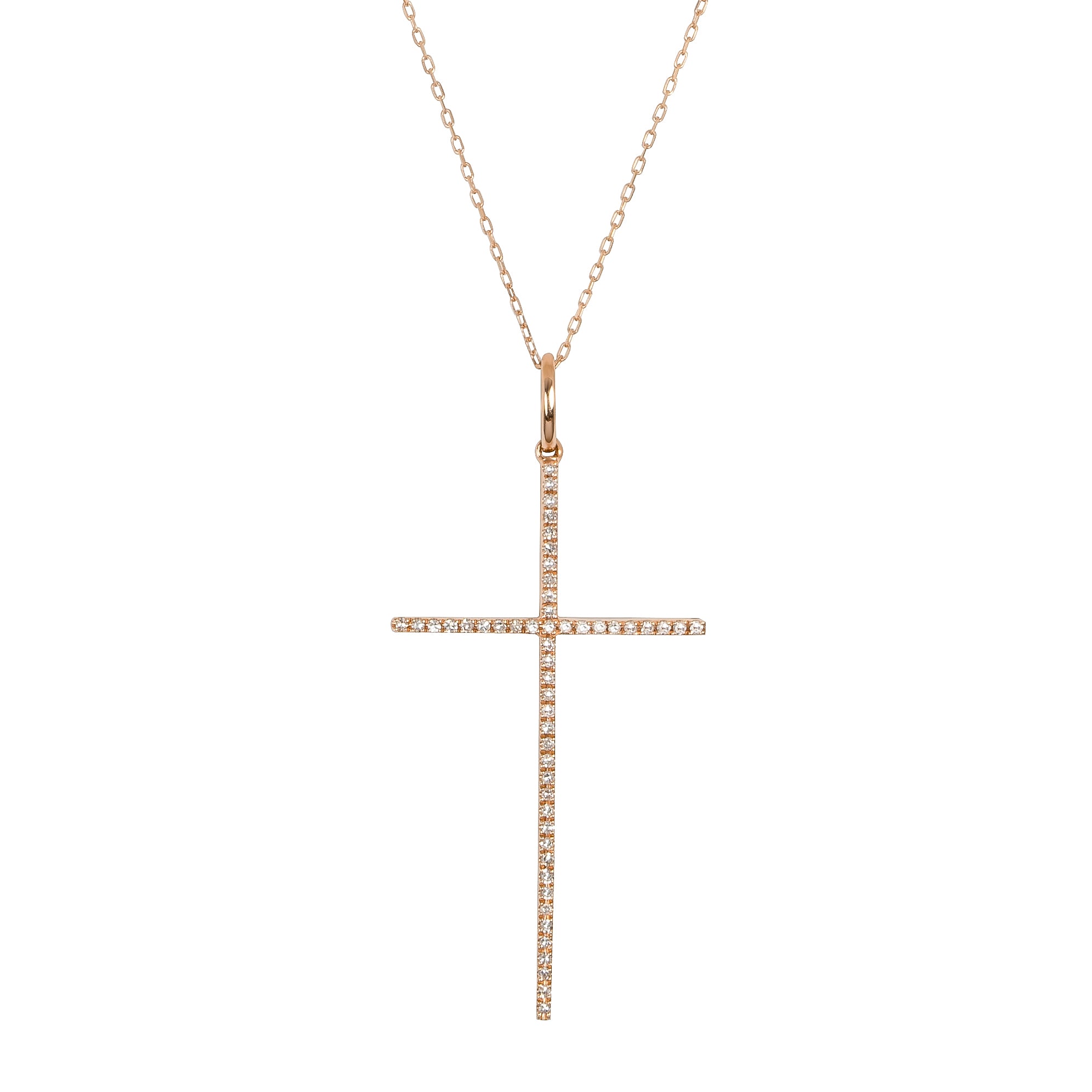 440 Basic Maxi Cross ネックレス K18ピンクゴールド