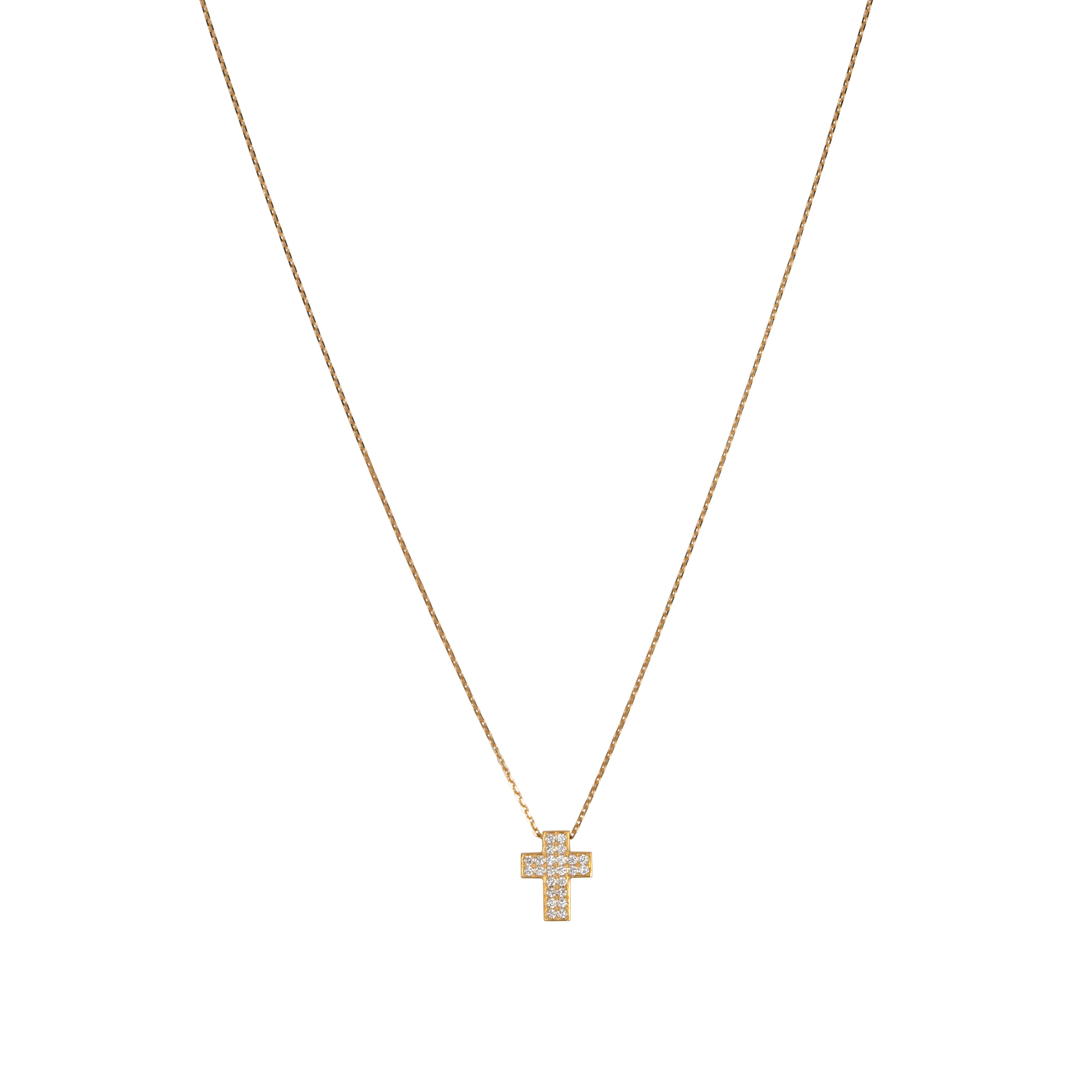 440 Basic Classy Cross ネックレス K18ホワイトゴールド