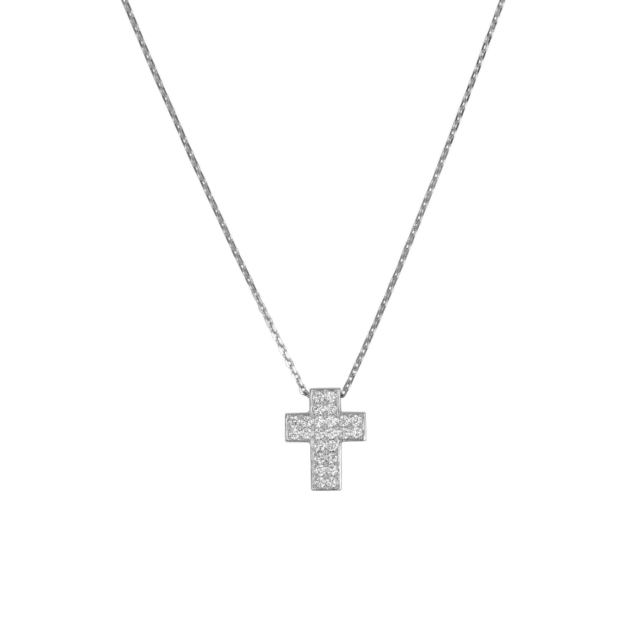 440 Basic Classy Cross ネックレス K18ホワイトゴールド 全体
