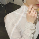 Water Lip -  Calm ローズクォーツ、アメシスト リング